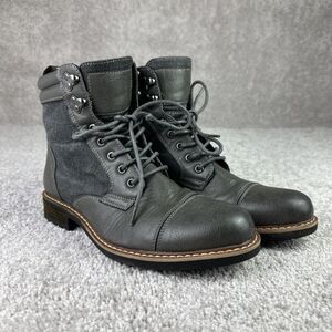 J75 Garrison Men Ankle Boot Gray Lace‎ Up Round Toe Leather Dress Casual Size 8